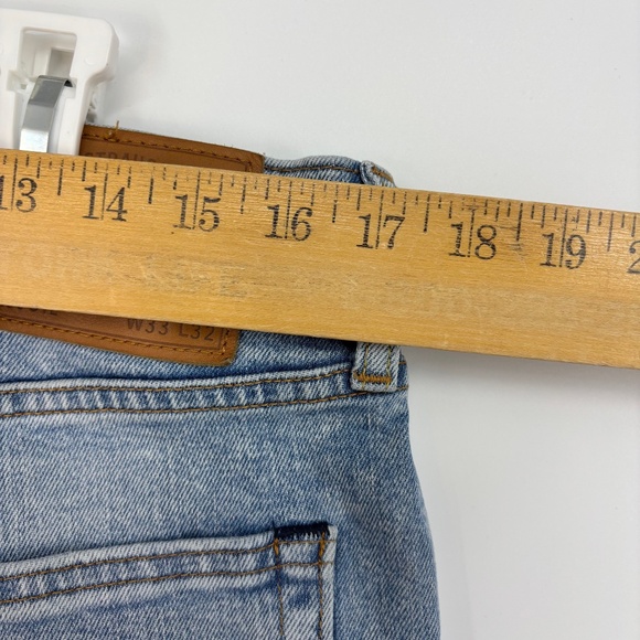 Levi's 512 Mens 33 Waist by 32 Length Slim Taper Jeans Faded Blue Zip Fly Big E - Picture 10 of 11